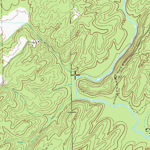 Topographic Map of Deer Creek, GA