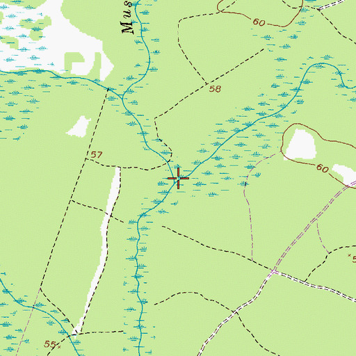Topographic Map of Delbos Bay, GA