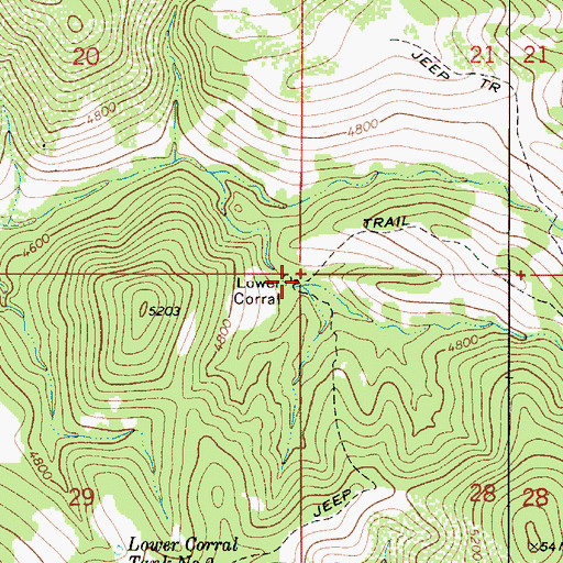 Topographic Map of Lower Corral, AZ