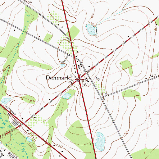 Topographic Map of Denmark, GA