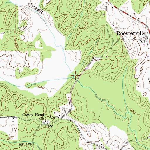 Topographic Map of Denny Creek, GA