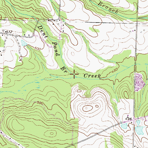 Topographic Map of Dent Pond Branch, GA