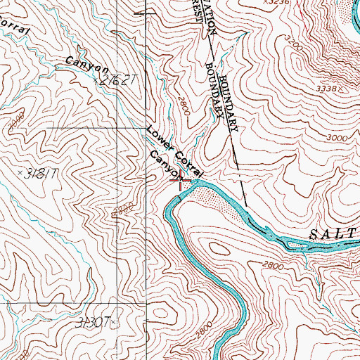 Topographic Map of Lower Corral Canyon, AZ