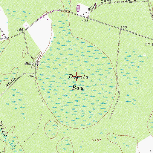 Topographic Map of Devils Bay, GA