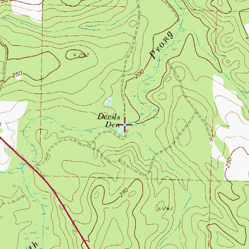Topographic Map of Devils Den, GA
