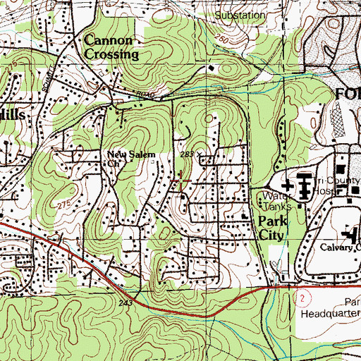 Topographic Map of Dewberry Church, GA