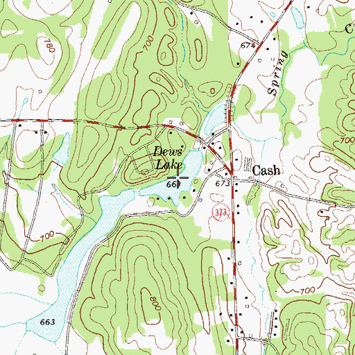 Topographic Map of Dews Lake, GA