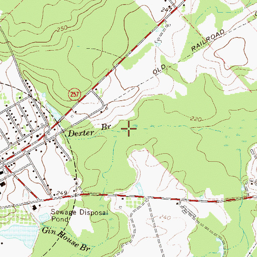 Topographic Map of Dexter Branch, GA