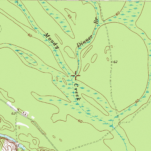 Topographic Map of Dinner Branch, GA
