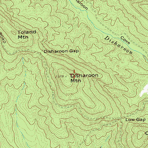 Topographic Map of Disharoon Mountain, GA