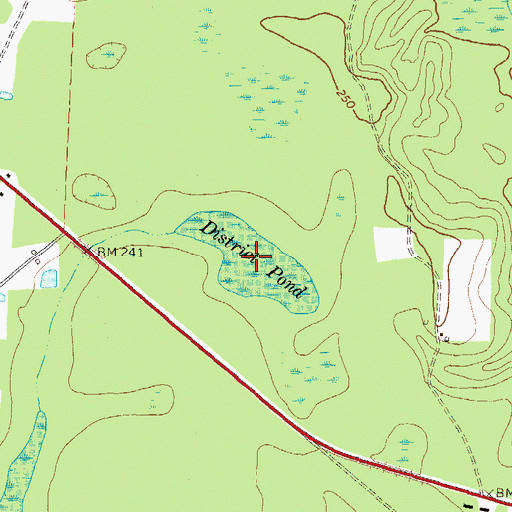 Topographic Map of District Pond, GA