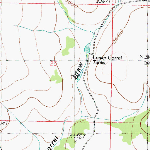 Topographic Map of Lower Corral Tanks, AZ