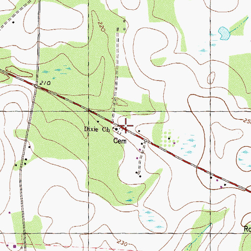 Topographic Map of Dixie Church, GA