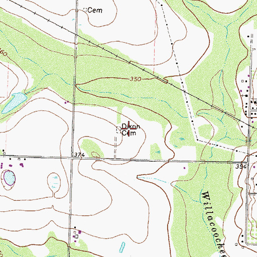 Topographic Map of Dixon Cemetery, GA