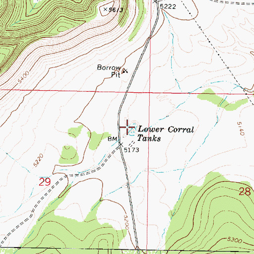 Topographic Map of Lower Corral Tanks, AZ