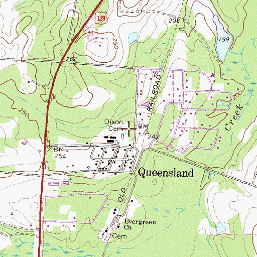 Topographic Map of Dixon Cemetery, GA