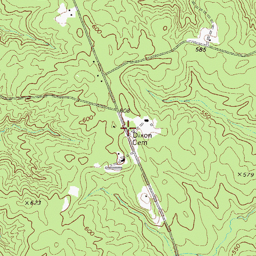 Topographic Map of Dixon Cemetery, GA