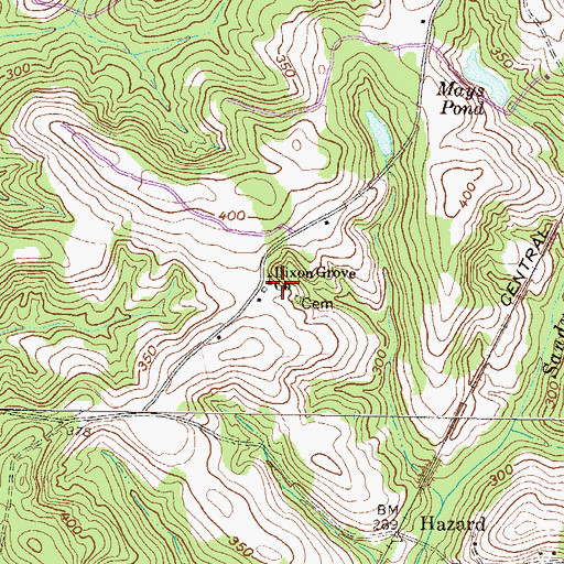 Topographic Map of Dixon Grove Church, GA