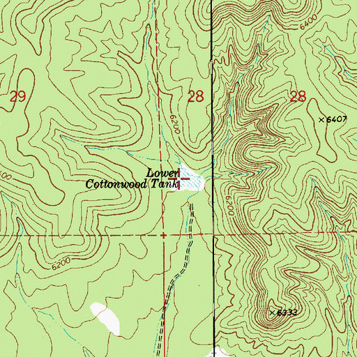 Topographic Map of Lower Cottonwood Tank, AZ