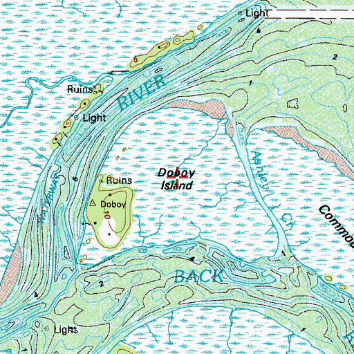 Topographic Map of Doboy Island, GA