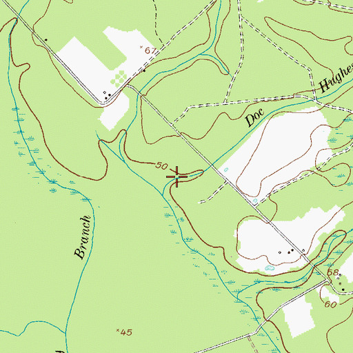 Topographic Map of Doc Hughes Branch, GA