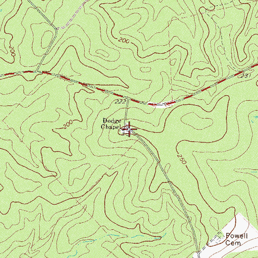 Topographic Map of Dodge Chapel, GA