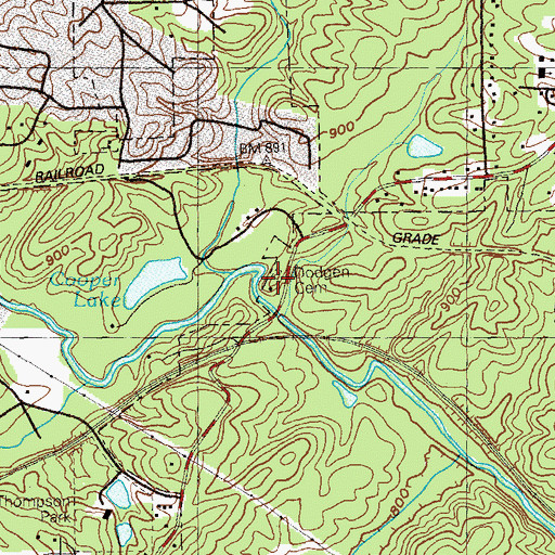 Topographic Map of Dodgen Cemetery, GA