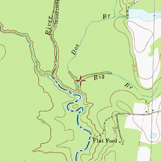 Topographic Map of Doe Branch, GA