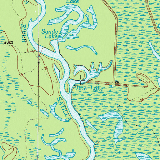 Topographic Map of Doe Lake, GA