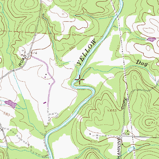 Topographic Map of Dog Branch, GA