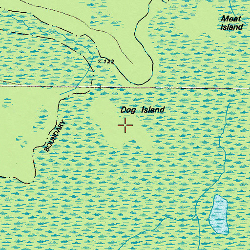 Topographic Map of Dog Island, GA