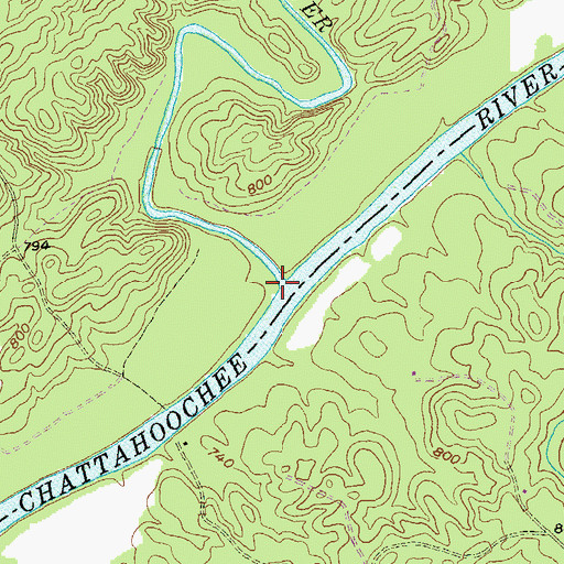 Topographic Map of Dog River, GA