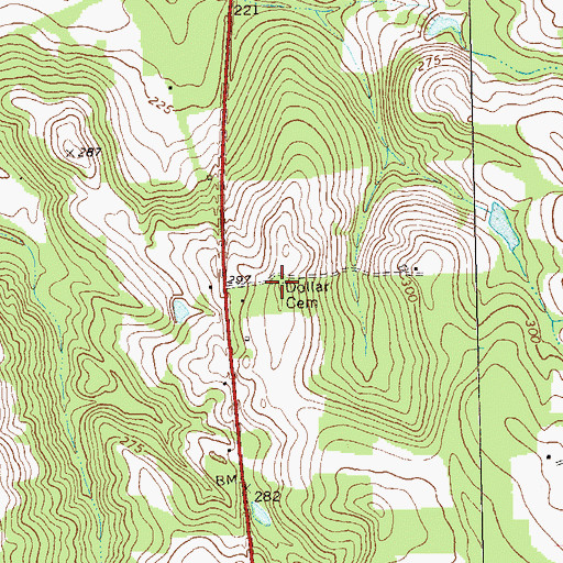 Topographic Map of Dollar Cemetery, GA