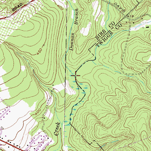 Topographic Map of Donnan Branch, GA