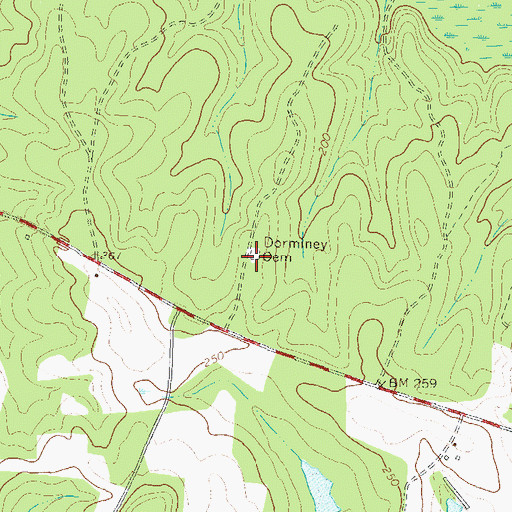 Topographic Map of Dorminey Cemetery, GA