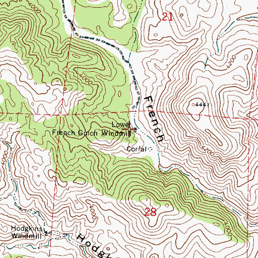 Topographic Map of Lower French Gulch Windmill, AZ