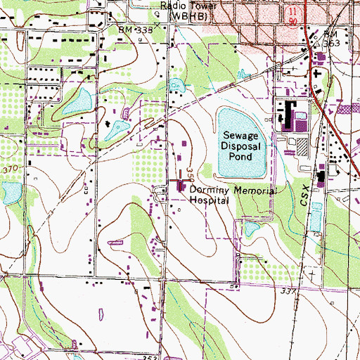 Topographic Map of Dorminy Medical Center, GA