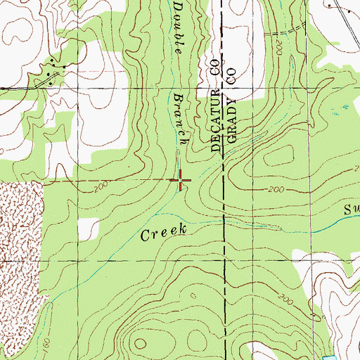 Topographic Map of Double Branch, GA