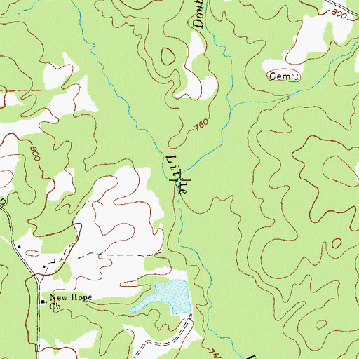 Topographic Map of Double Branch, GA