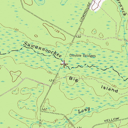 Topographic Map of Double Bridges, GA