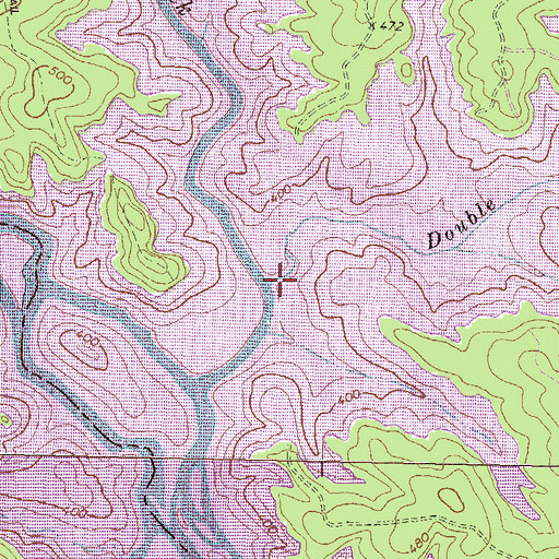Topographic Map of Double Creek, GA