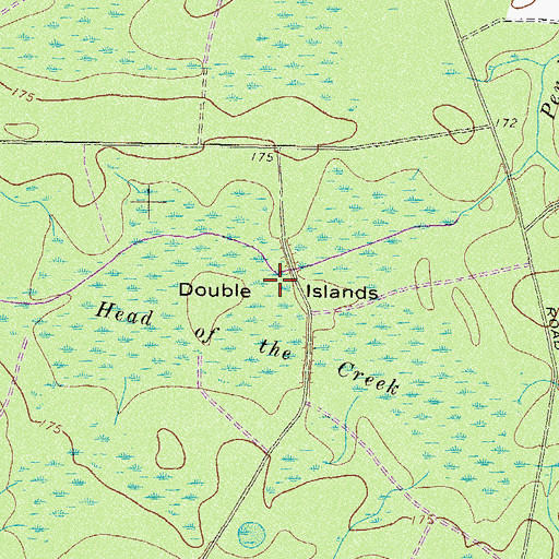 Topographic Map of Double Islands, GA