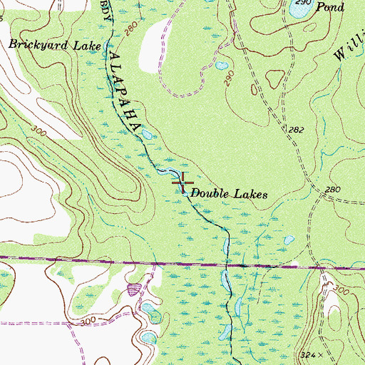 Topographic Map of Double Lakes, GA