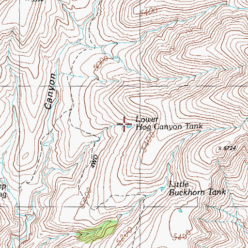 Topographic Map of Lower Hog Canyon Tank, AZ