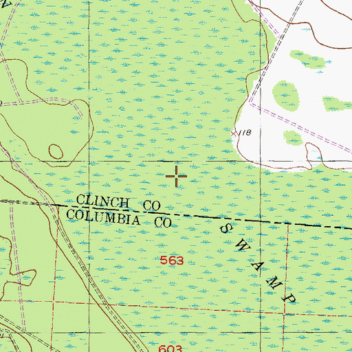 Topographic Map of Double Run Swamp, GA