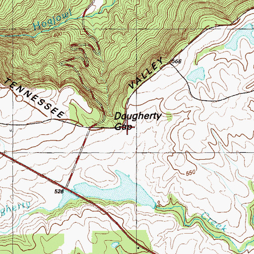 Topographic Map of Dougherty Gap, GA