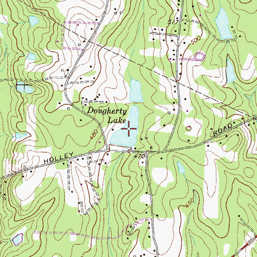 Topographic Map of Dougherty Lake, GA