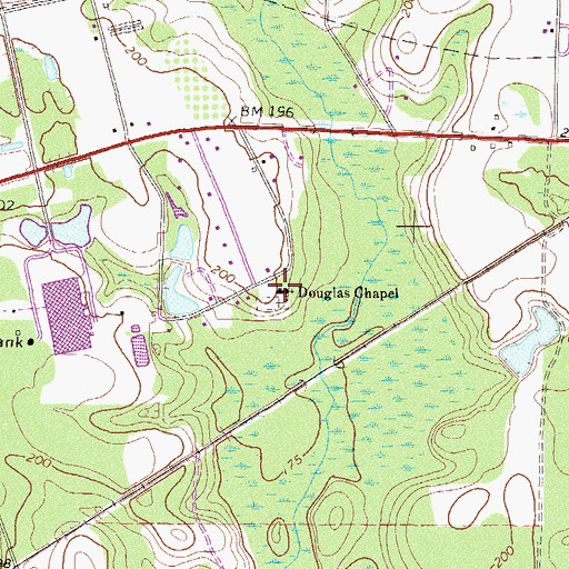 Topographic Map of Douglas Chapel, GA