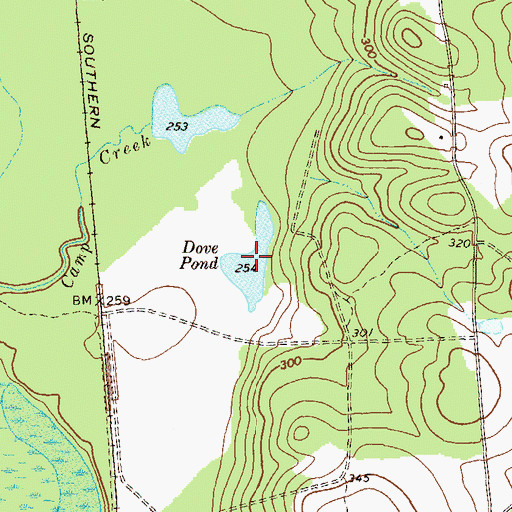Topographic Map of Dove Pond, GA
