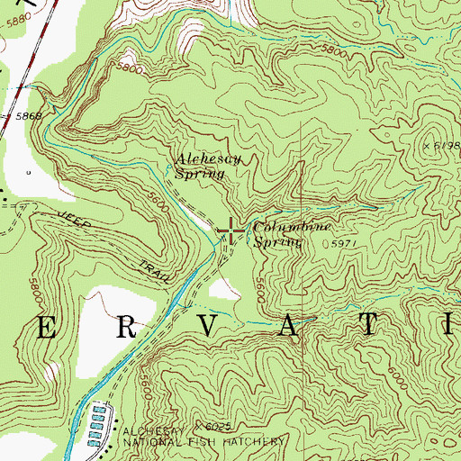 Topographic Map of Columbine Spring, AZ